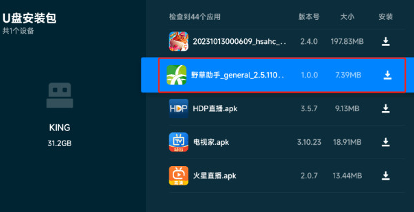 野草助手U盘应用口令下载-野草助手U盘应用小米电视下载最新版v1.3