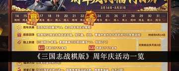 三国志战棋版周年庆什么时候-三国志战棋版三周年
