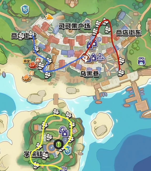 洛克王国世界商店街周边全花朵采集路线