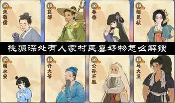 桃源深处有人家村民喜好物怎么解锁-桃源深处有人家村民喜好物大全