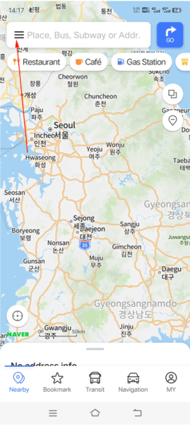 naver地图中文版